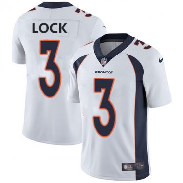 Men's Denver Broncos #3 Drew Lock White 2019 Vapor Untouchable Stitched NFL Jersey